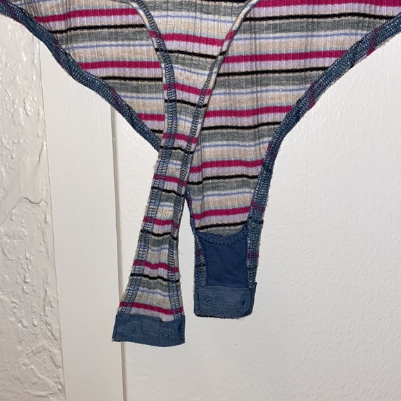 Free People Striped Ribbed Off Shoulder Bodysuit - Picture 5 of 5